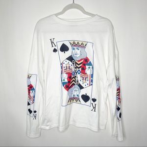 Shein King of Spades Long Sleeve T-Shirt sz. Large #GG